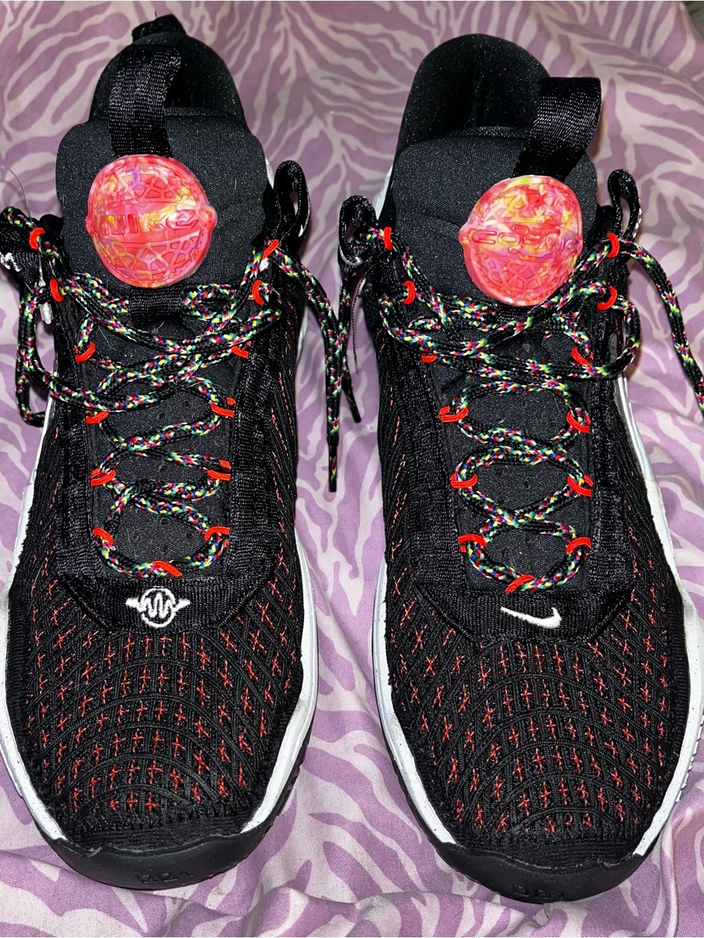 Nike Cosmic Unity Earth Mission Sneakers with Red Stitching and Multicolor Laces